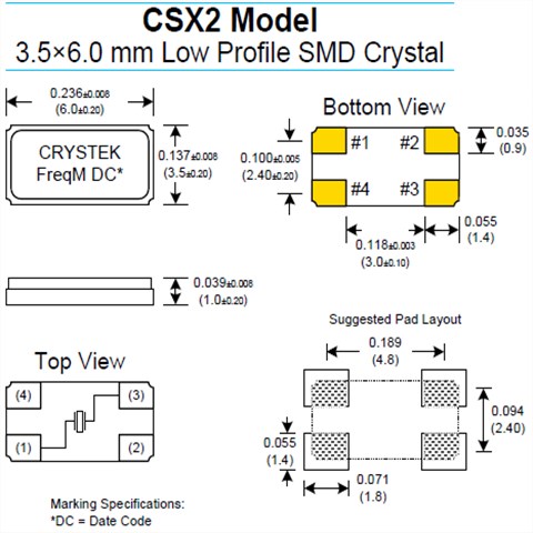 Crystek晶振,贴片晶振,CSX2晶振,进口晶振