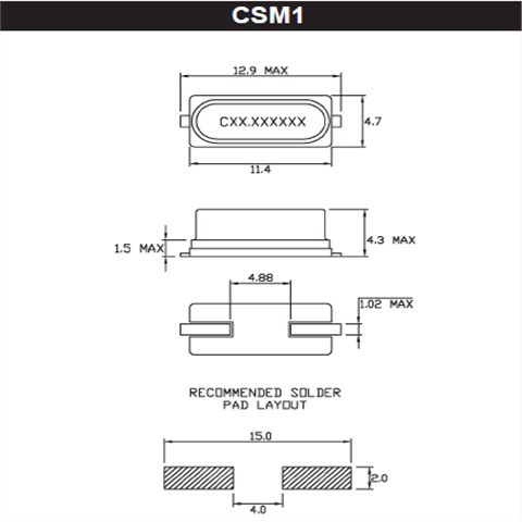 CSM1Z-A5B2C5-50-20.0D18,Cardinal椭圆形晶振,机顶盒应用晶振