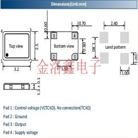 艾西迪晶振,TCSW32石英振荡器,TC322600MBXNBXXZL-PF[26MHz]晶振