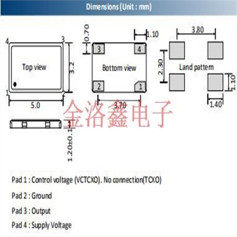 TCSW53温补晶体振荡器,艾西迪晶振,TC532400MBXNBXXZL-PF[24MHz]晶振