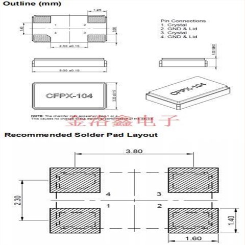 CFPX-104石英晶体,英国伊克德晶振,12.0MHz-CFPX-104晶振