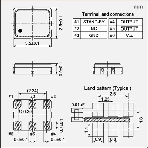 NSC5080A-LVPECL石英晶振-汽车音响控制器专用晶振