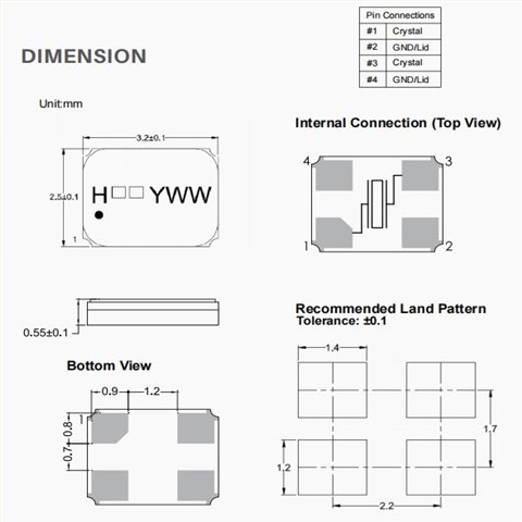 X3S025000DC1H-HW,HSX321S加高晶振,台湾进口晶振