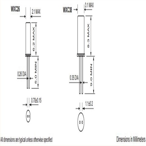 Fortiming晶振|WXC38-32K768-12.5|3*8mm|低成本时钟晶体