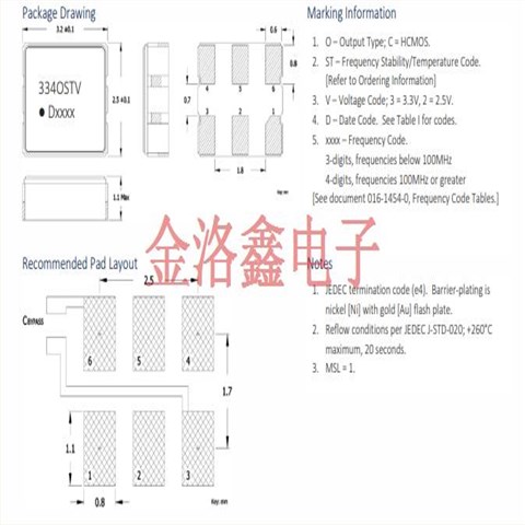 334C1062B3C3T有源晶振,CTS高性能压控振荡器,334C低基频晶体晶振