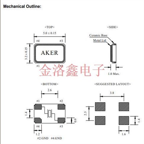 C5S-12.000-18-1020-R,AKER石英晶振,6G无线通信晶振,5032贴片谐振器