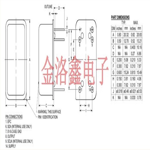 T1254-T56-3.3-LG-10.0MHz-E,抗辐射封装晶振,石英插件晶振,T1254有源晶振