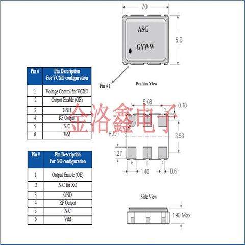 ASG-C-V-A-120.000MHz-T,高性能晶体振荡器,计算机应用晶振,Abracon贴片晶振
