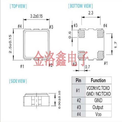 TXEAPDSANF-19.200000,GPS定位导航晶振,VCTCXO晶振,Taitien泰艺晶振