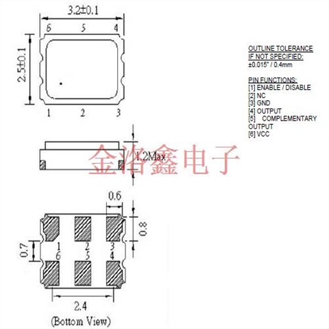 CP3225-125.000-3.3-25-X-T-TR,LVPECL差分晶振,CP3225贴片晶振 CP3225-125.000-3.3-25-X-T-TR,LVPECL差分晶振,CP3225贴片晶振