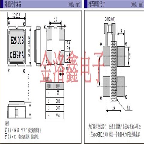 SG-310SCF25.00MHz,EPSON有源晶体振荡器,3.3V压电晶振