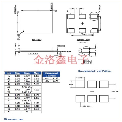ASVMX-25.000MHZ-5ABC,千兆以太网晶振,7050陶瓷晶振
