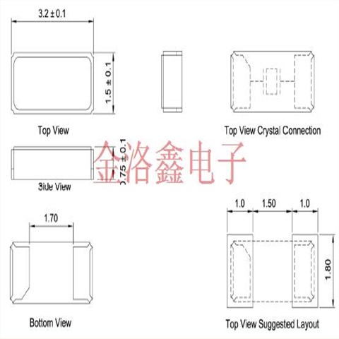 AH03200015,3215显示器设备晶振,TXC音叉晶振