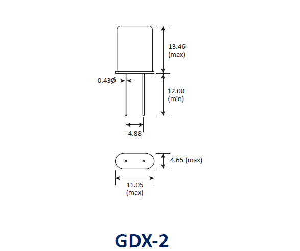 扁壳型二脚插件晶振,±50ppm高精度DIP晶体,GDX-2晶振