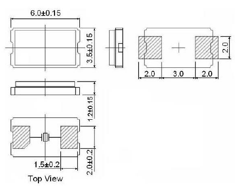 8MHZ二脚陶瓷晶体,耐环境贴片6.0*3.5mm晶振,F60800010晶振