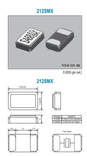 SMI晶振,212SMX晶振,无源贴片晶振