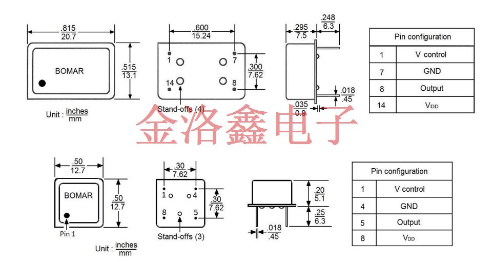 B1850-BAAS3T6N-20.000000,Bomar贴片晶振,B1850石英晶体振荡器