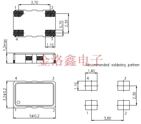 T-53A2070JXH-20.000MHz,KVG晶振,5032贴片振荡器,T-53温补晶振