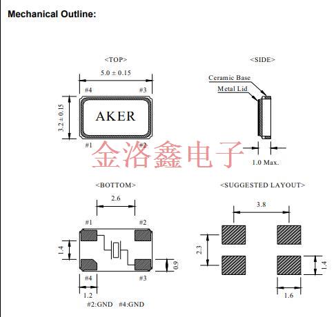 C5S-12.000-18-1020-R,AKER石英晶振,6G无线通信晶振,5032贴片谐振器